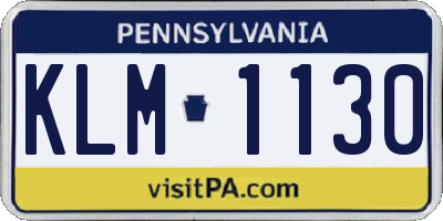PA license plate KLM1130