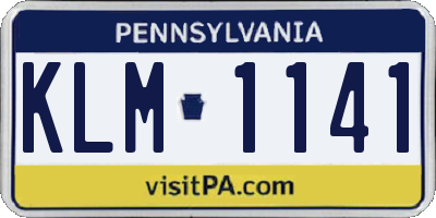 PA license plate KLM1141