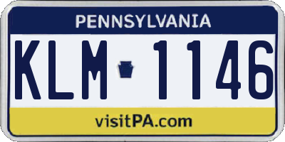 PA license plate KLM1146