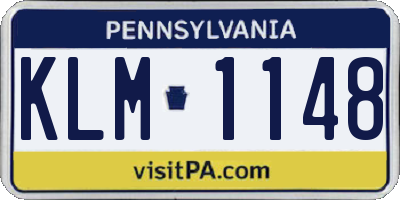 PA license plate KLM1148