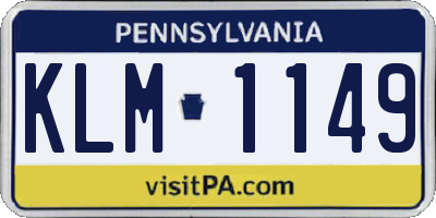 PA license plate KLM1149