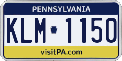 PA license plate KLM1150