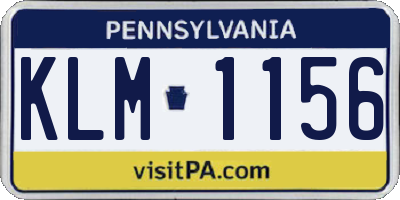 PA license plate KLM1156