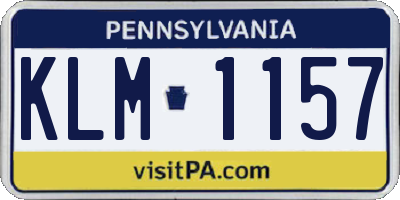 PA license plate KLM1157