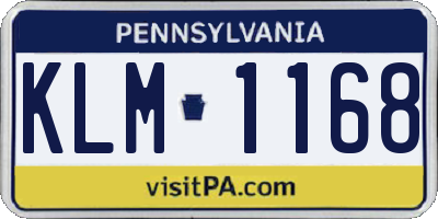PA license plate KLM1168