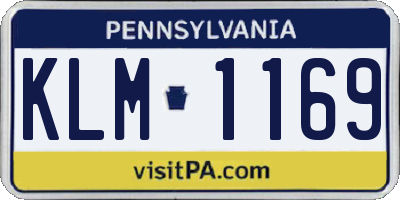 PA license plate KLM1169