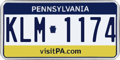 PA license plate KLM1174