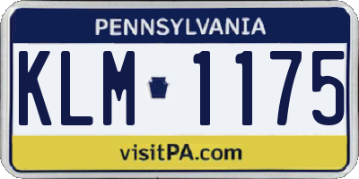 PA license plate KLM1175