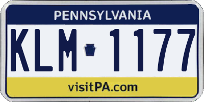 PA license plate KLM1177