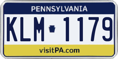 PA license plate KLM1179
