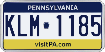 PA license plate KLM1185