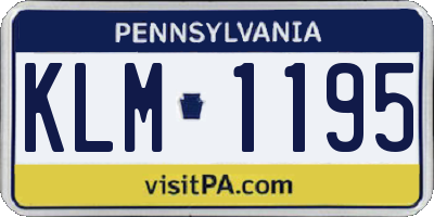 PA license plate KLM1195