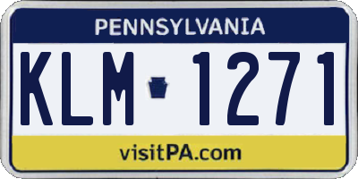 PA license plate KLM1271