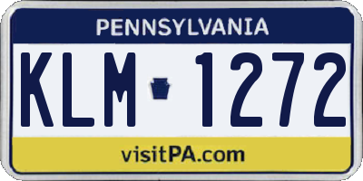PA license plate KLM1272