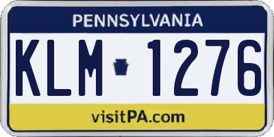 PA license plate KLM1276