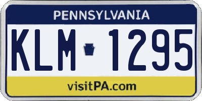 PA license plate KLM1295