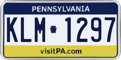 PA license plate KLM1297