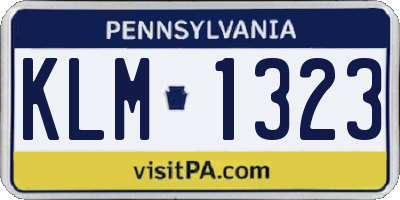 PA license plate KLM1323