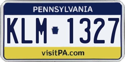 PA license plate KLM1327