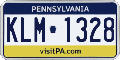 PA license plate KLM1328