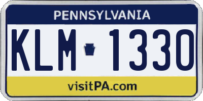 PA license plate KLM1330