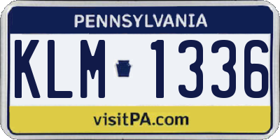 PA license plate KLM1336
