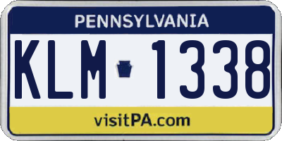 PA license plate KLM1338