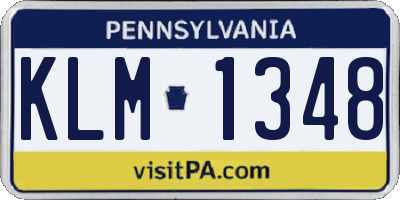 PA license plate KLM1348