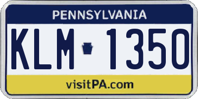 PA license plate KLM1350
