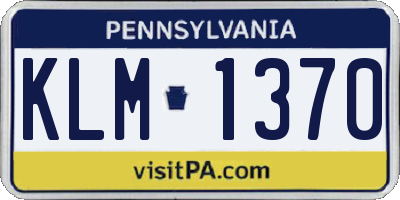 PA license plate KLM1370