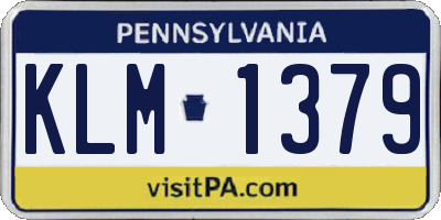 PA license plate KLM1379