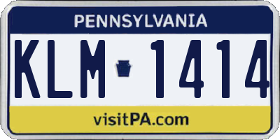 PA license plate KLM1414