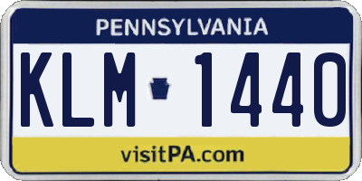 PA license plate KLM1440
