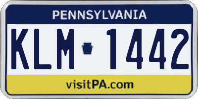 PA license plate KLM1442