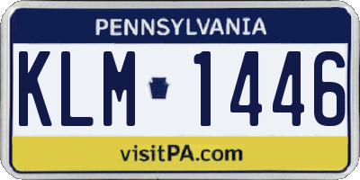 PA license plate KLM1446