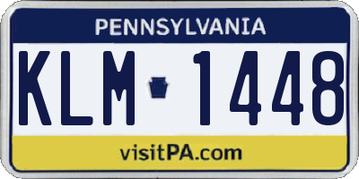 PA license plate KLM1448