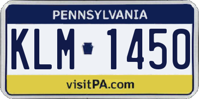 PA license plate KLM1450