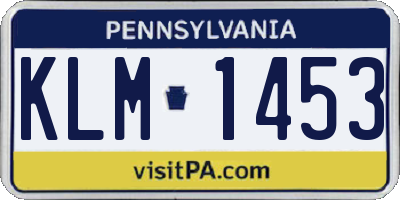 PA license plate KLM1453