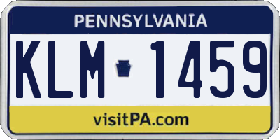 PA license plate KLM1459