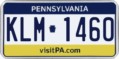 PA license plate KLM1460