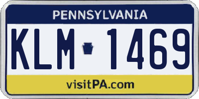 PA license plate KLM1469