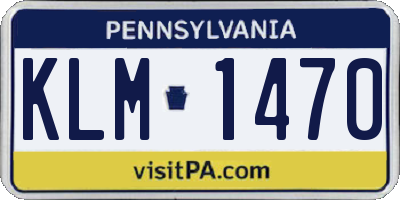 PA license plate KLM1470
