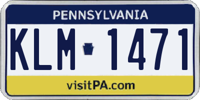 PA license plate KLM1471