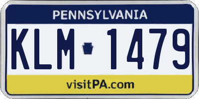 PA license plate KLM1479