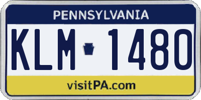 PA license plate KLM1480