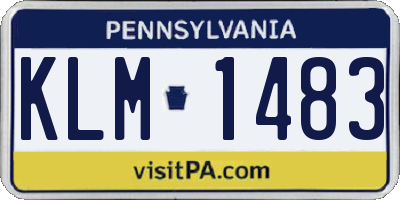 PA license plate KLM1483