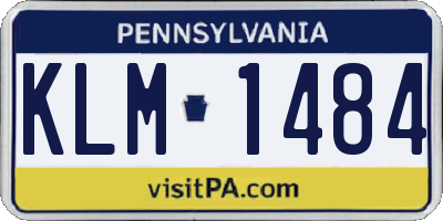 PA license plate KLM1484