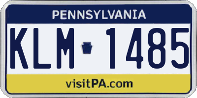 PA license plate KLM1485