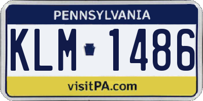 PA license plate KLM1486