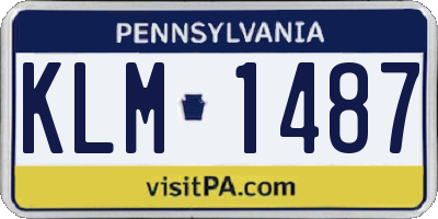 PA license plate KLM1487